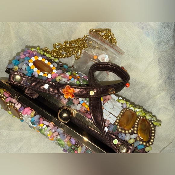 Luxury small beaded satchel/clutch purse NWOT - Picture 15 of 16